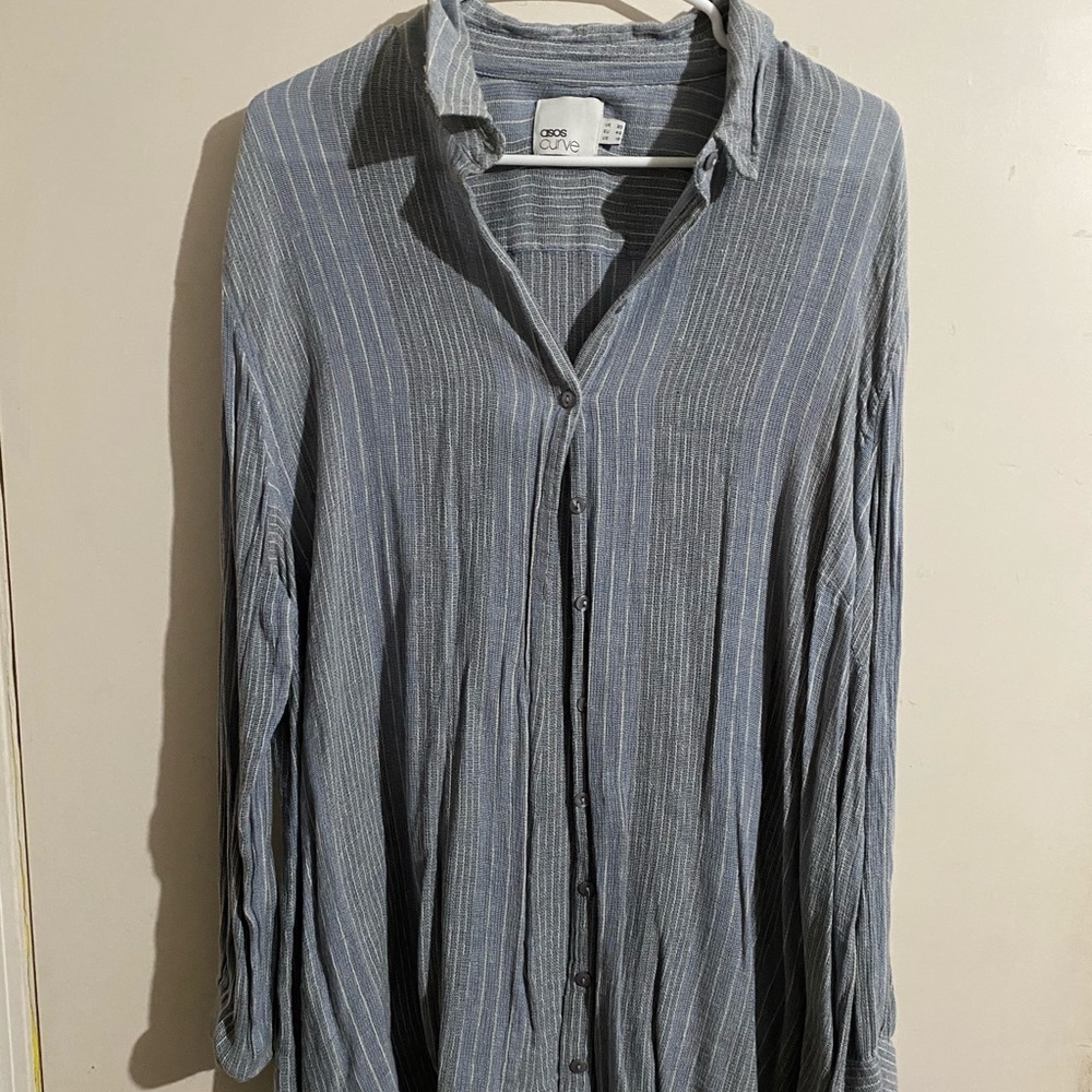 ASOS Curve blue canvas TOP